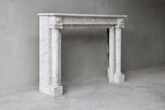 19th Century Carrara Marble Fireplace of Louis XVI