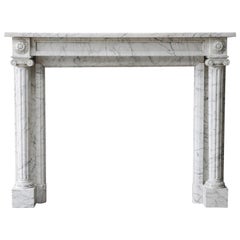 19th Century Carrara Marble Fireplace of Louis XVI