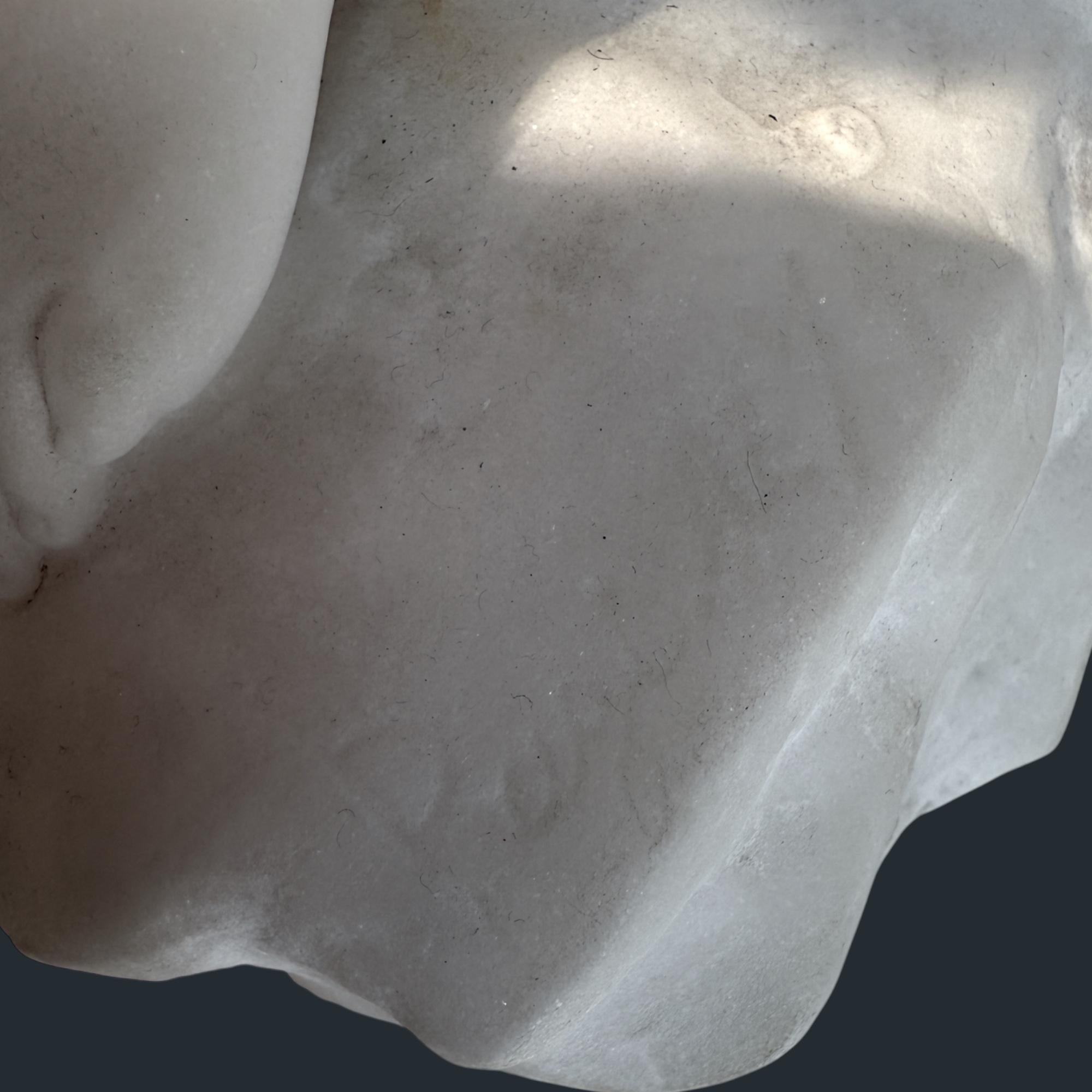 Marmo di Carrara Scultura in marmo di Carrara del XIX secolo raffigurante Psiche e Cupido, firmata Pugi in vendita