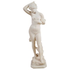 19th Century Carrera Marble Statue of a Nymph, 'Bazzanti'