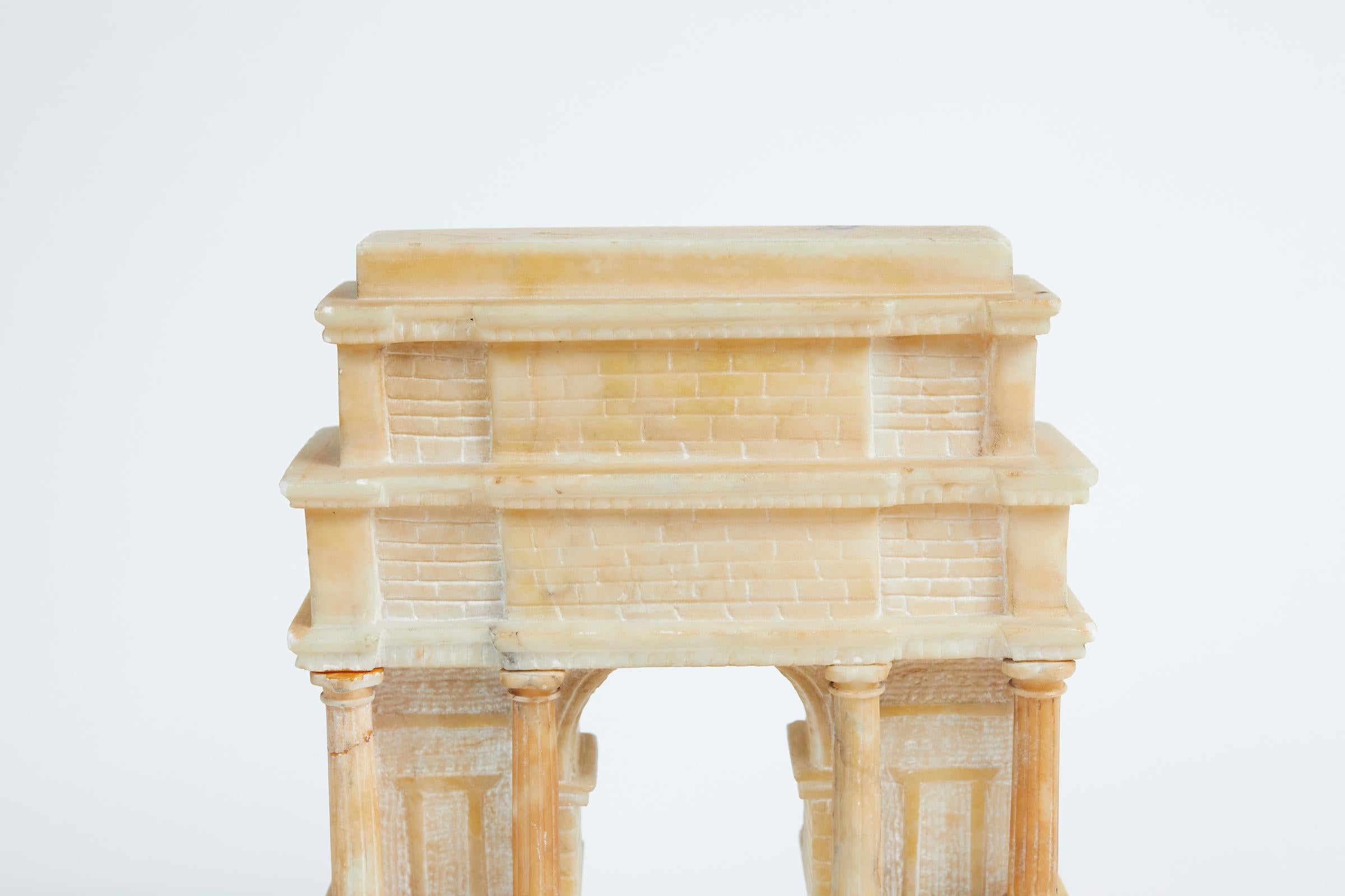 19th Century Carved Alabaster Grand Tour Model of Titus Arch in Rome 4