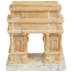 19th Century Carved Alabaster Grand Tour Model of Titus Arch in Rome