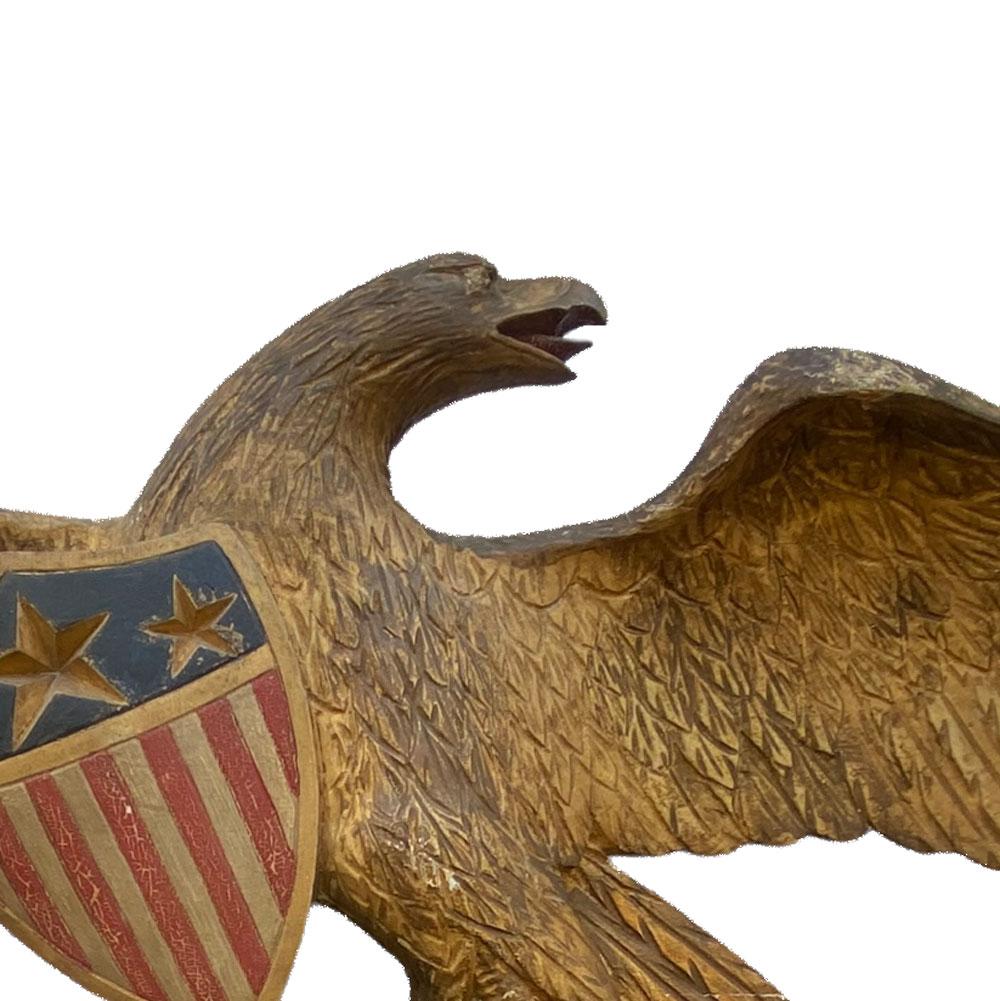 antique wood carved eagle