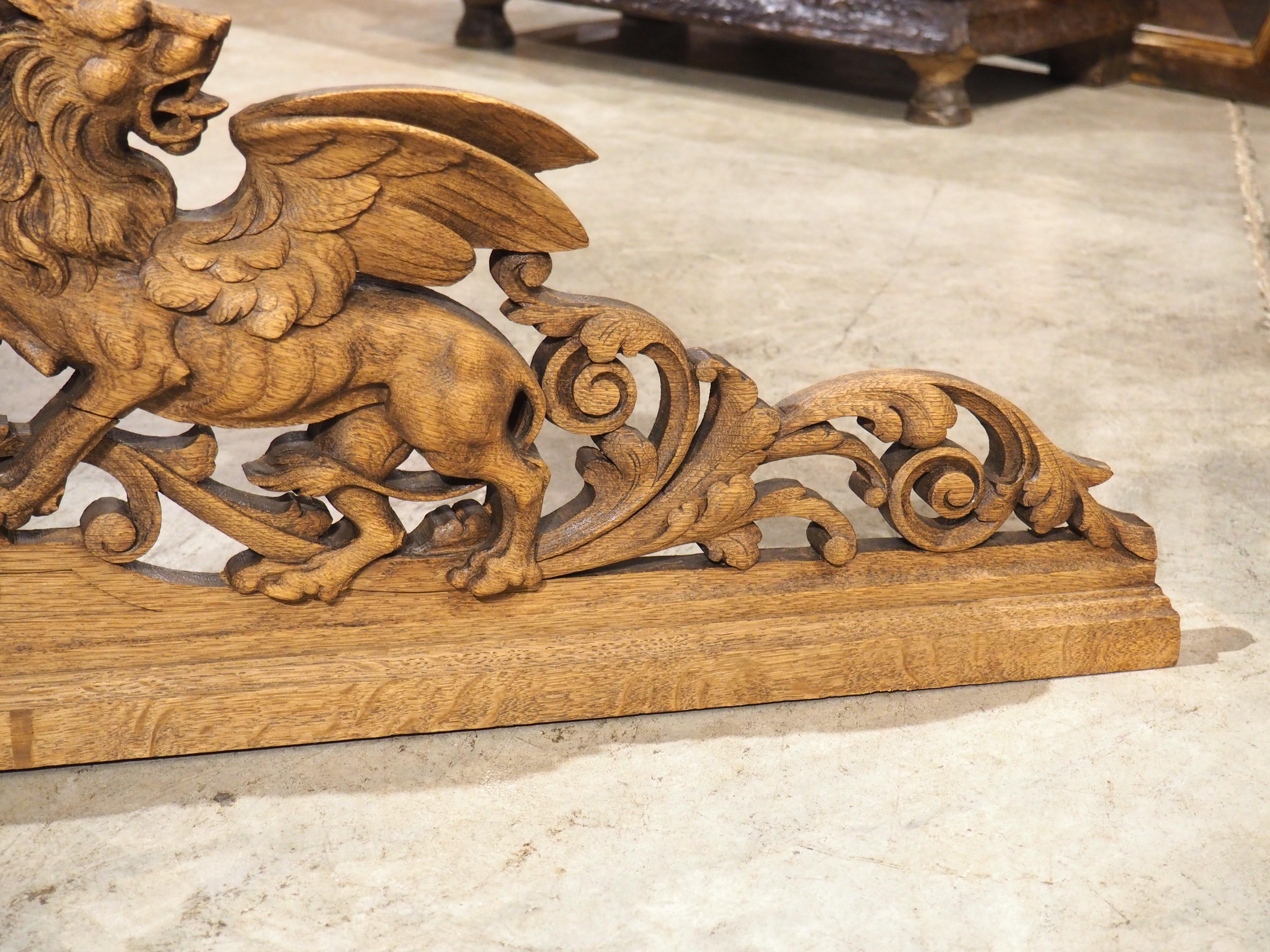 19th Century Carved and Bleached French Oak Pediment with Central ...
