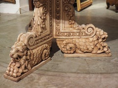 19th Century Carved and Bleached Italian Center Table with Black Marble
