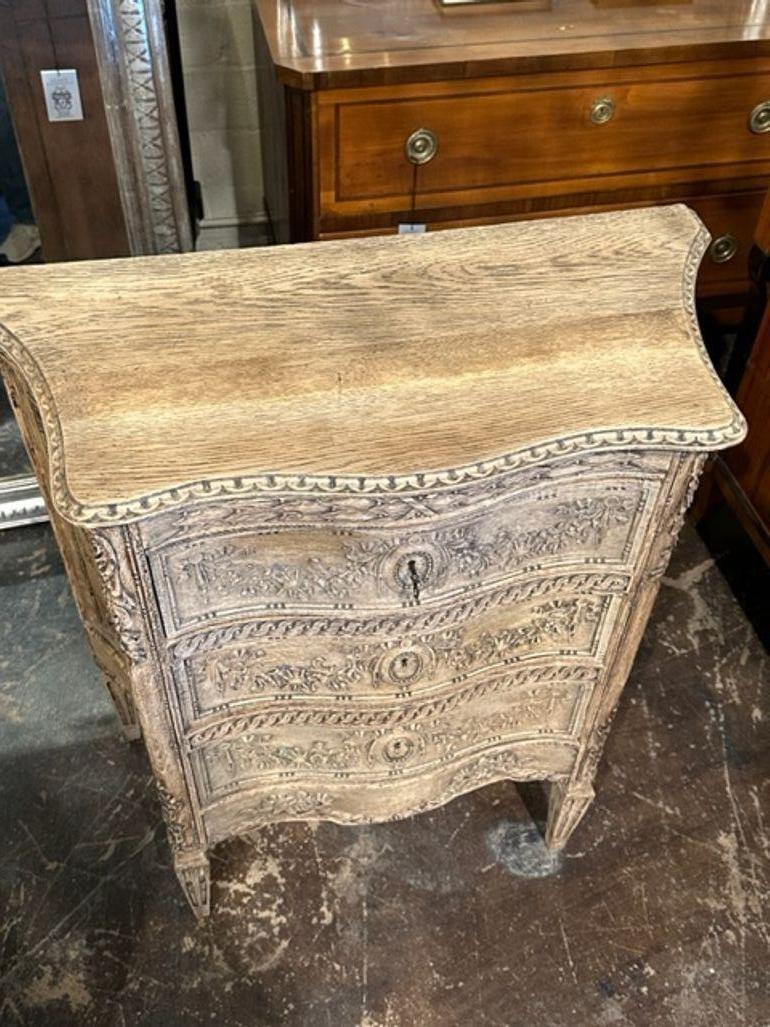 19th Century Carved and Bleached Tall Oak Chest In Good Condition For Sale In Dallas, TX