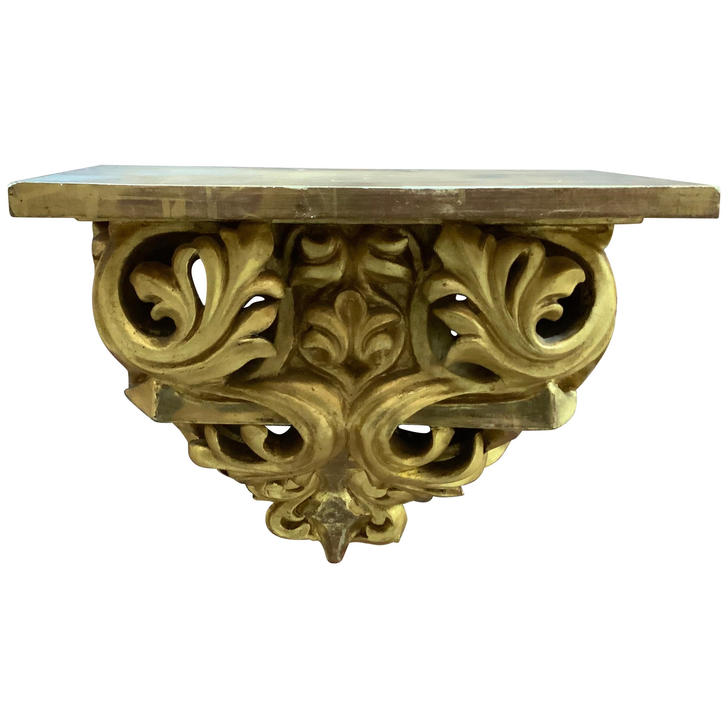 19th Century Carved and Gilded Italian Shelf