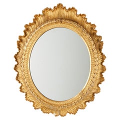 19th Century Carved and Gilded Oval Mirror
