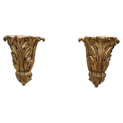 19th Century Carved and Gilded Wood Pair of Antique Friezes