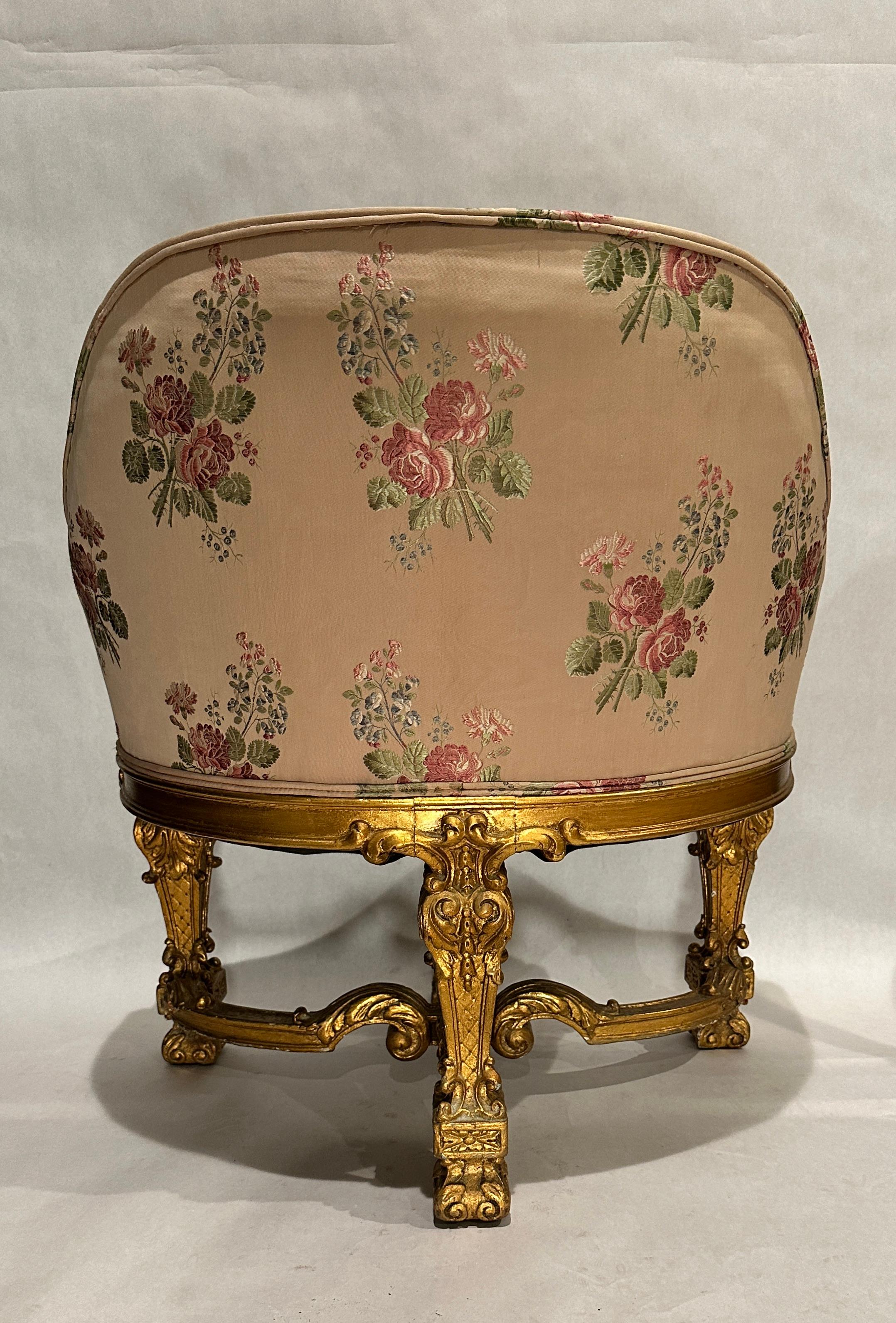 French 19th Century Carved And Gilt Vanity Chair For Sale