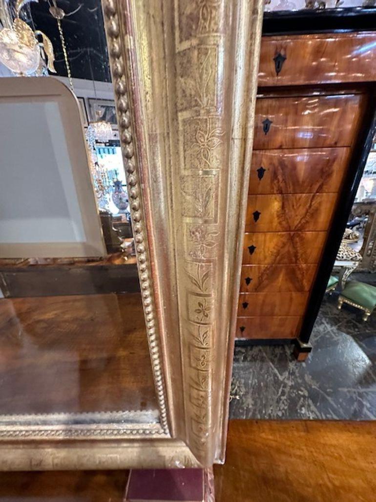 19th Century Carved and Giltwood Louis Philippe Mirror In Good Condition For Sale In Dallas, TX