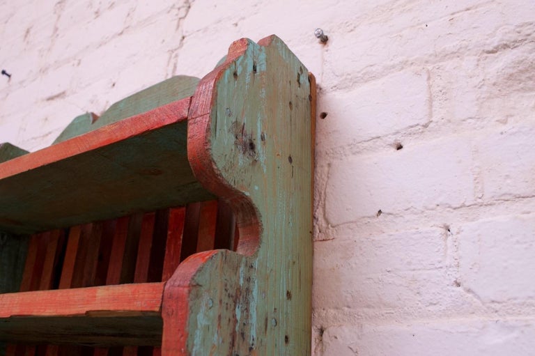 19th Century Carved and Hand Painted Americana Wooden Folk Art Shelf ...