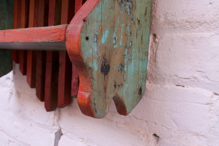 19th Century Carved and Hand Painted Americana Wooden Folk Art Shelf ...