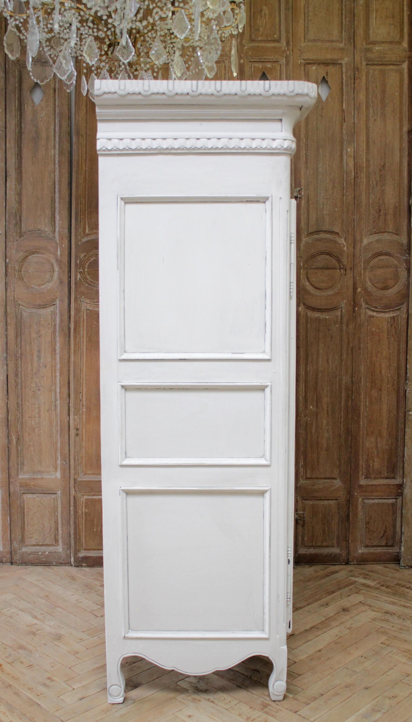 French Provincial 19th Century Carved and Painted French Armoire from Provence