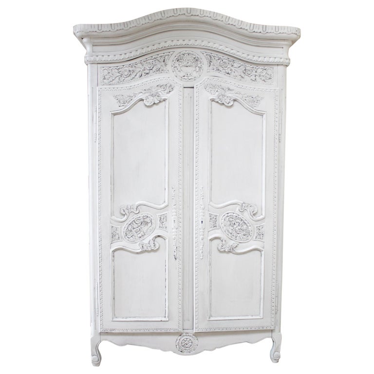 Painted French Armoire From Provence, Painted French Armoire