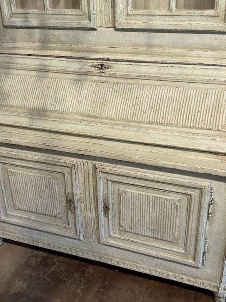 19th Century Carved and Painted French Oak Secretary In Good Condition For Sale In Dallas, TX