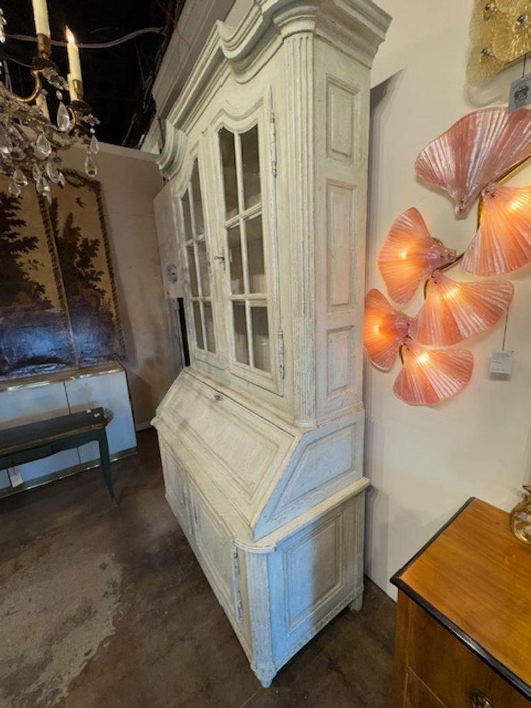 19th Century Carved and Painted French Oak Secretary For Sale 1