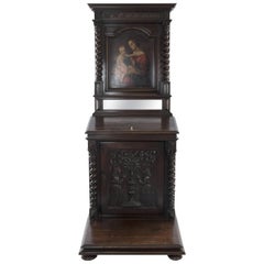 19th Century Carved and Painted Prie Dieu