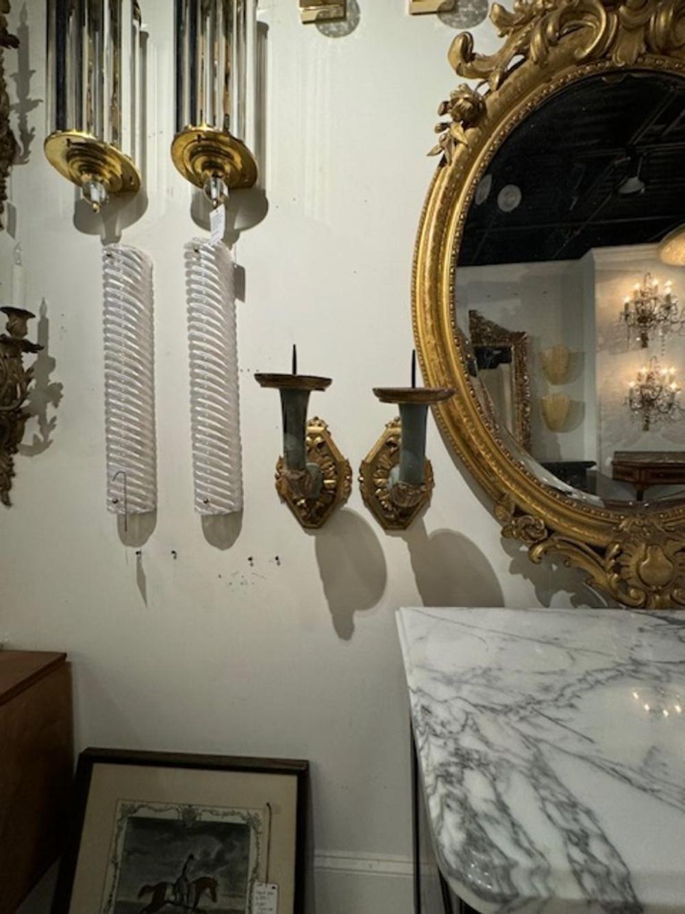 Appliques italiennes du XIXe siècle sculptées et dorées à la parcelle Bon état - En vente à Dallas, TX