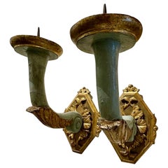Apliques de Pared Italianos del Siglo XIX Tallados y Dorados a la Parcela