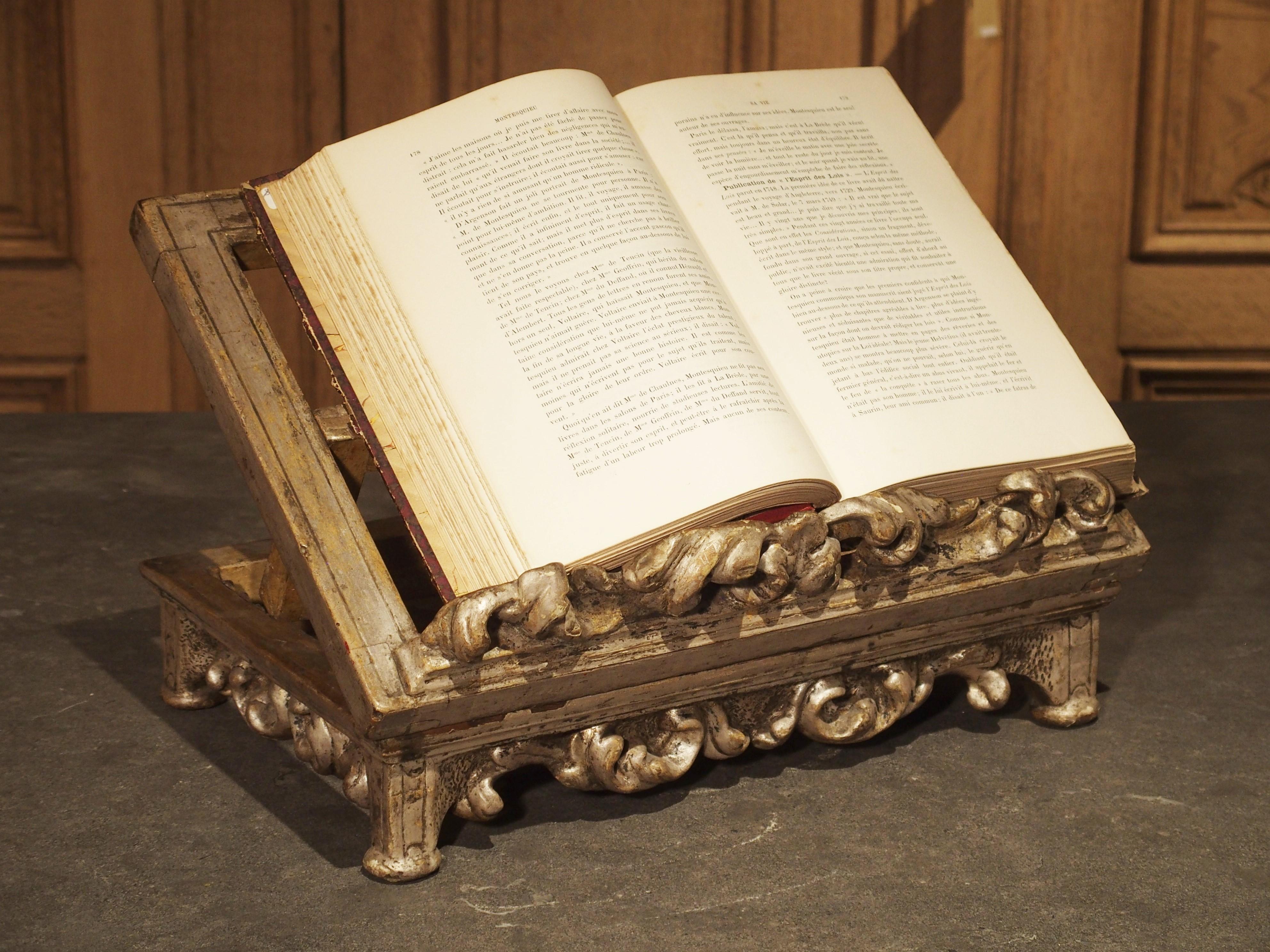 19th Century Carved and Silver Gilt Book Stand from Italy 1