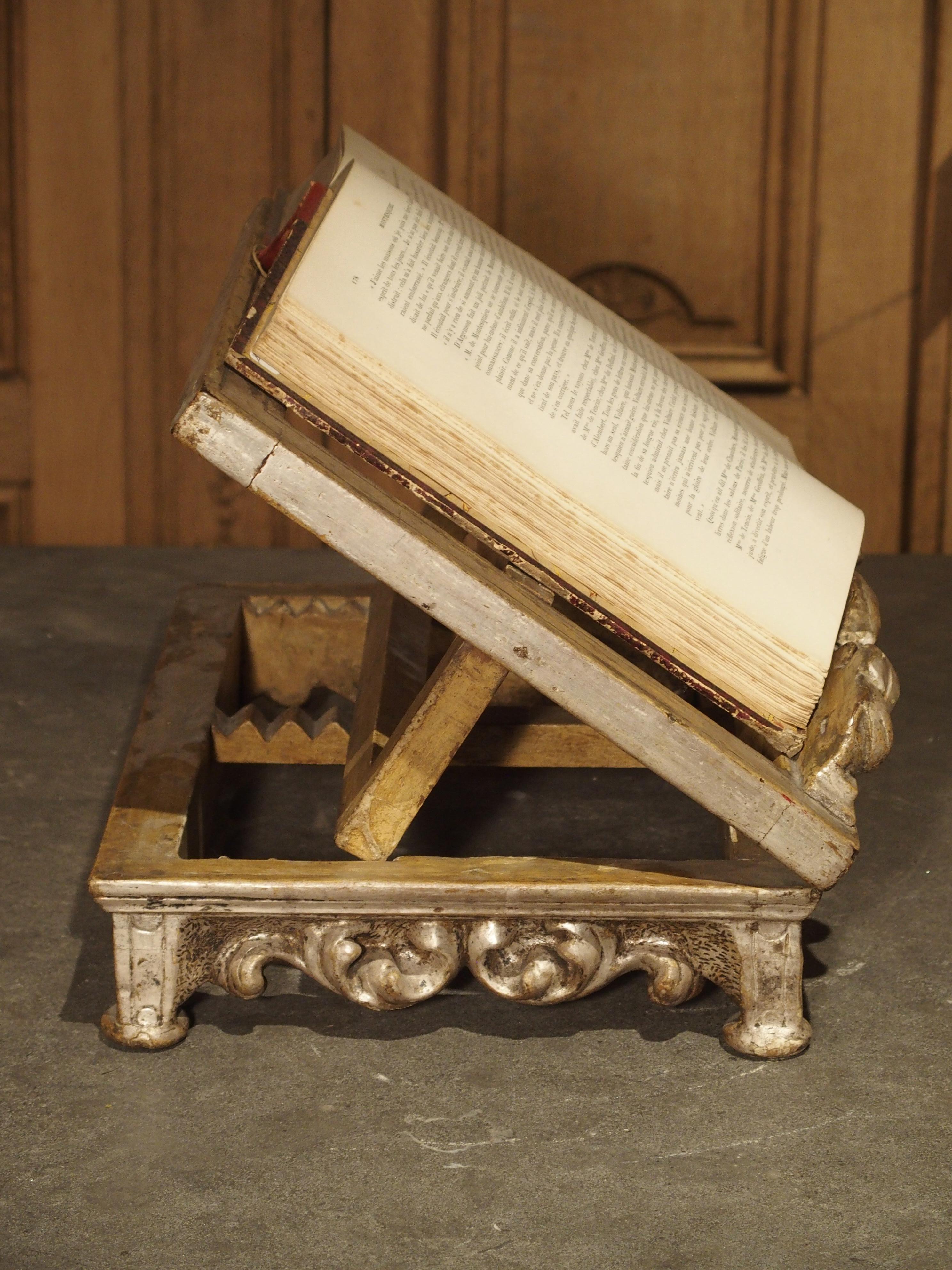 19th Century Carved and Silver Gilt Book Stand from Italy 2