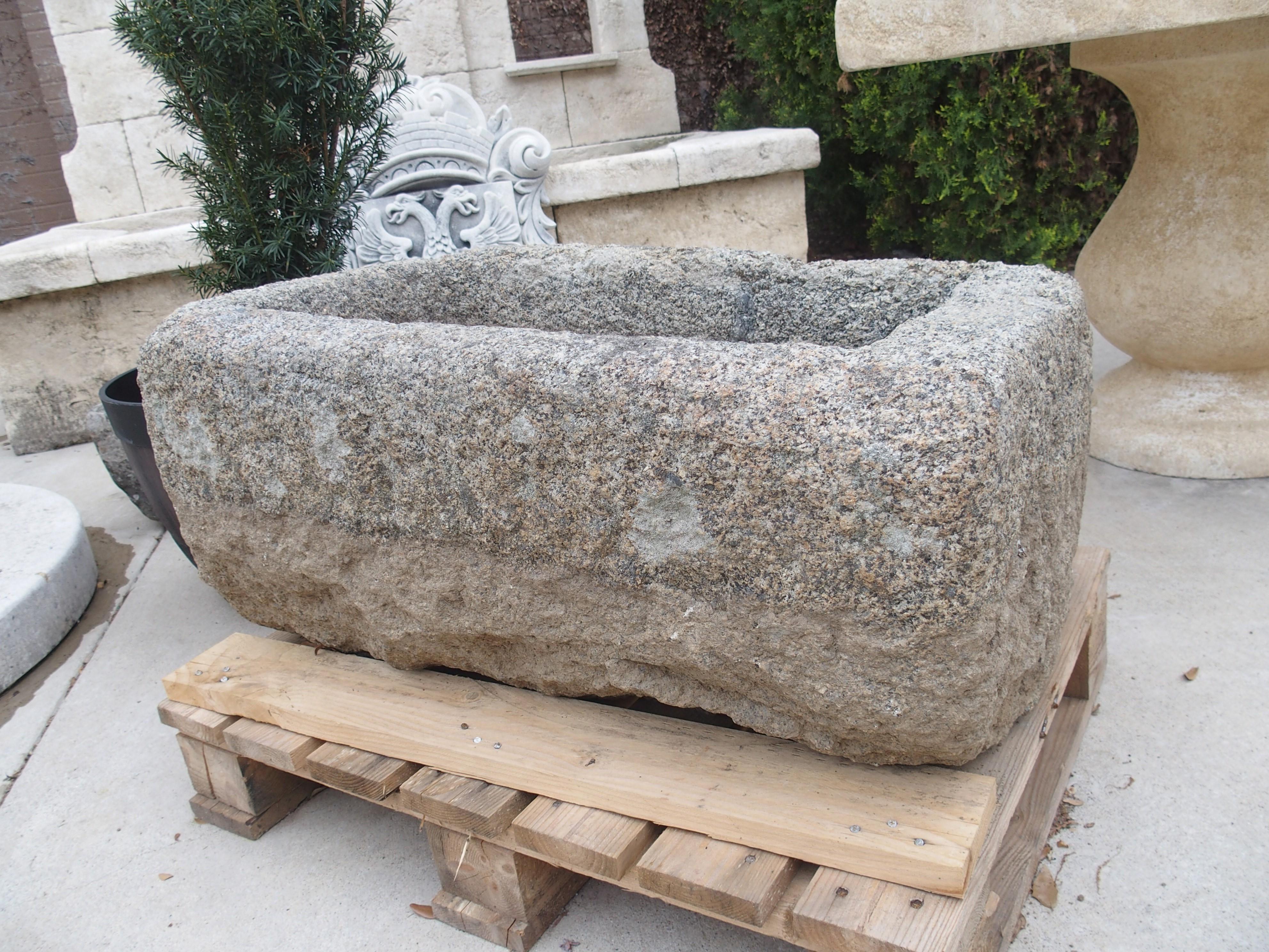 19th Century Carved and Weathered French Granite Trough from Brittany 8