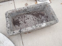 19th Century Carved and Weathered French Limestone Trough from Normandy