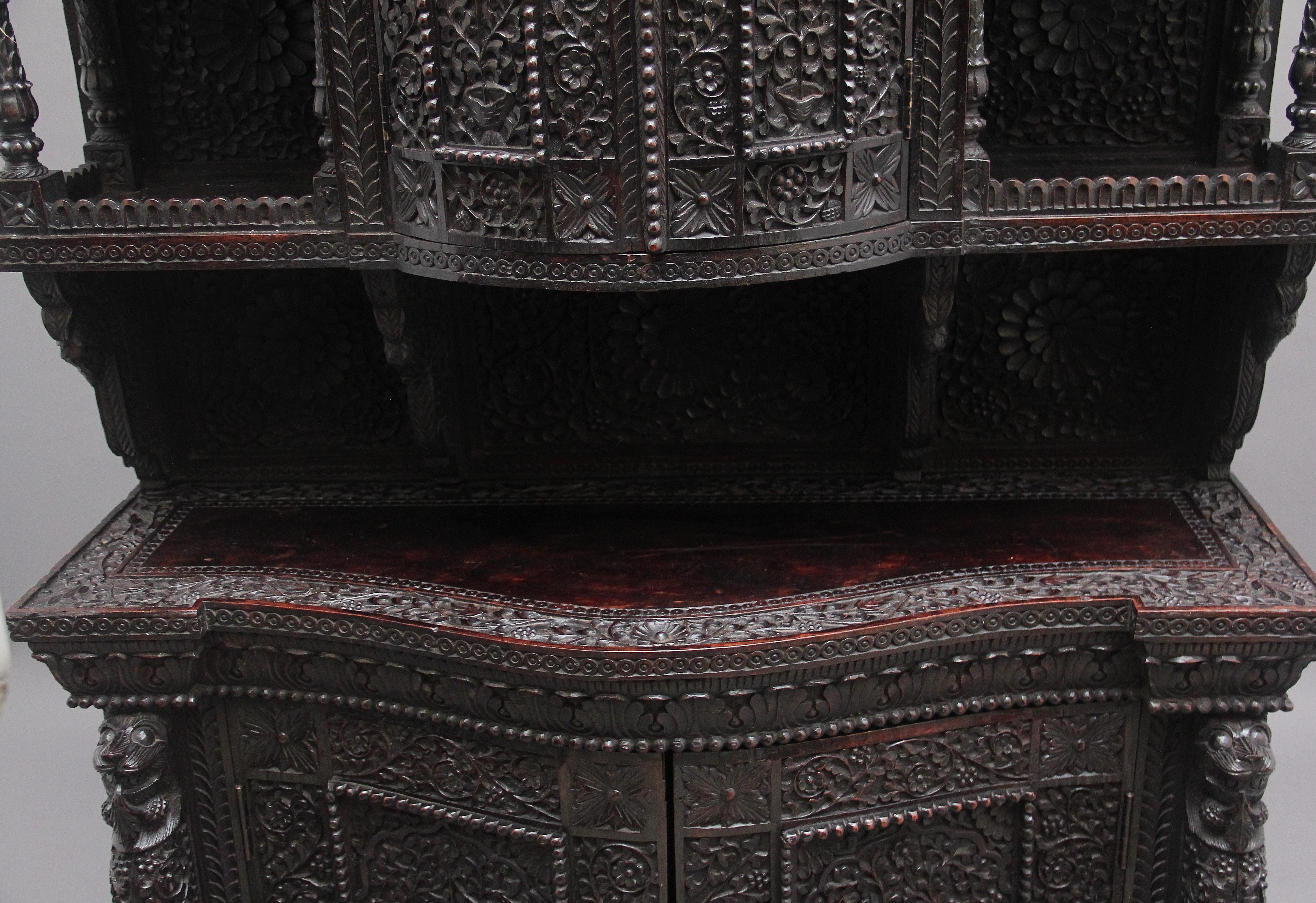 19th Century Carved Anglo, Indian Cabinet 2