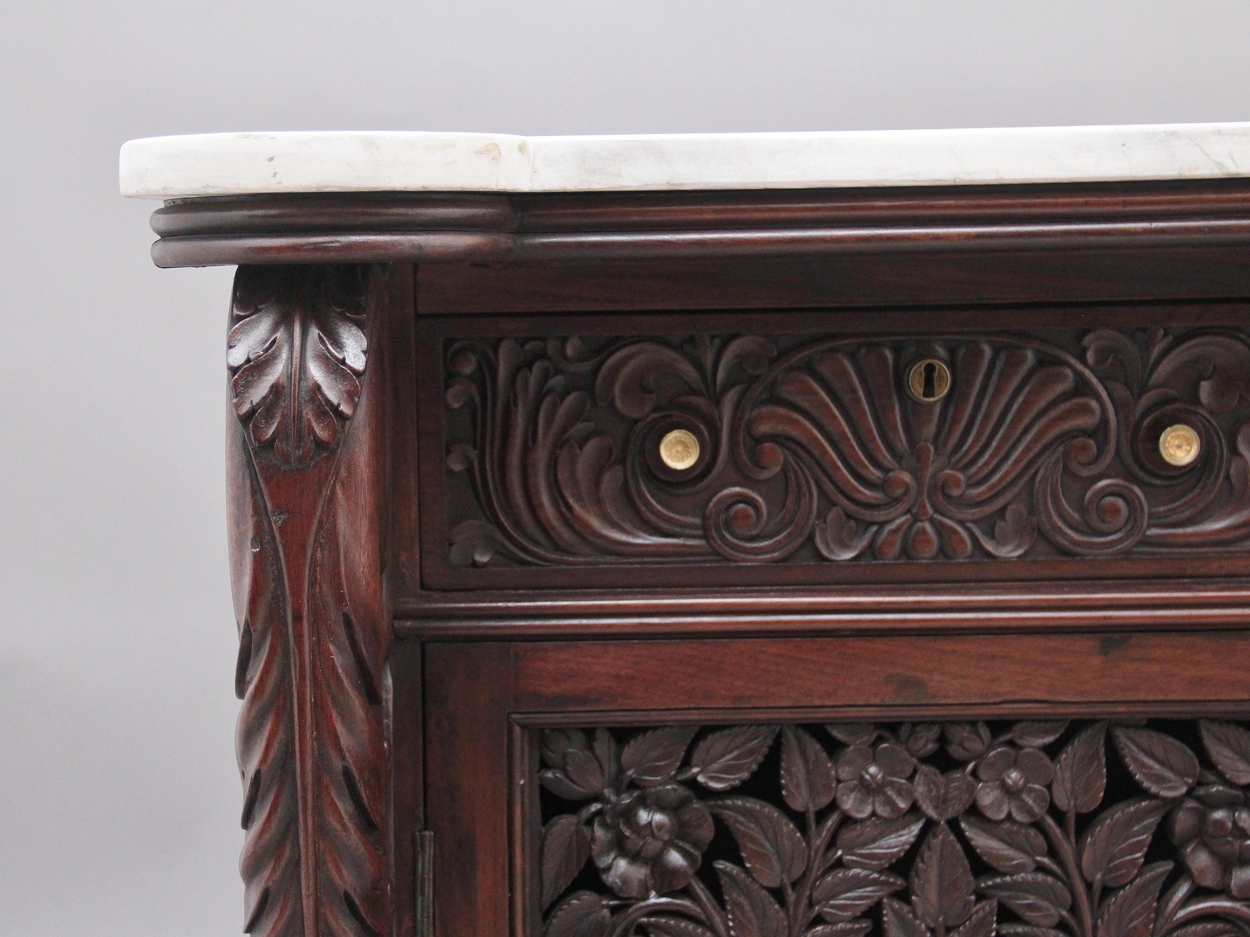19th Century Carved Anglo Indian Cabinet For Sale 6
