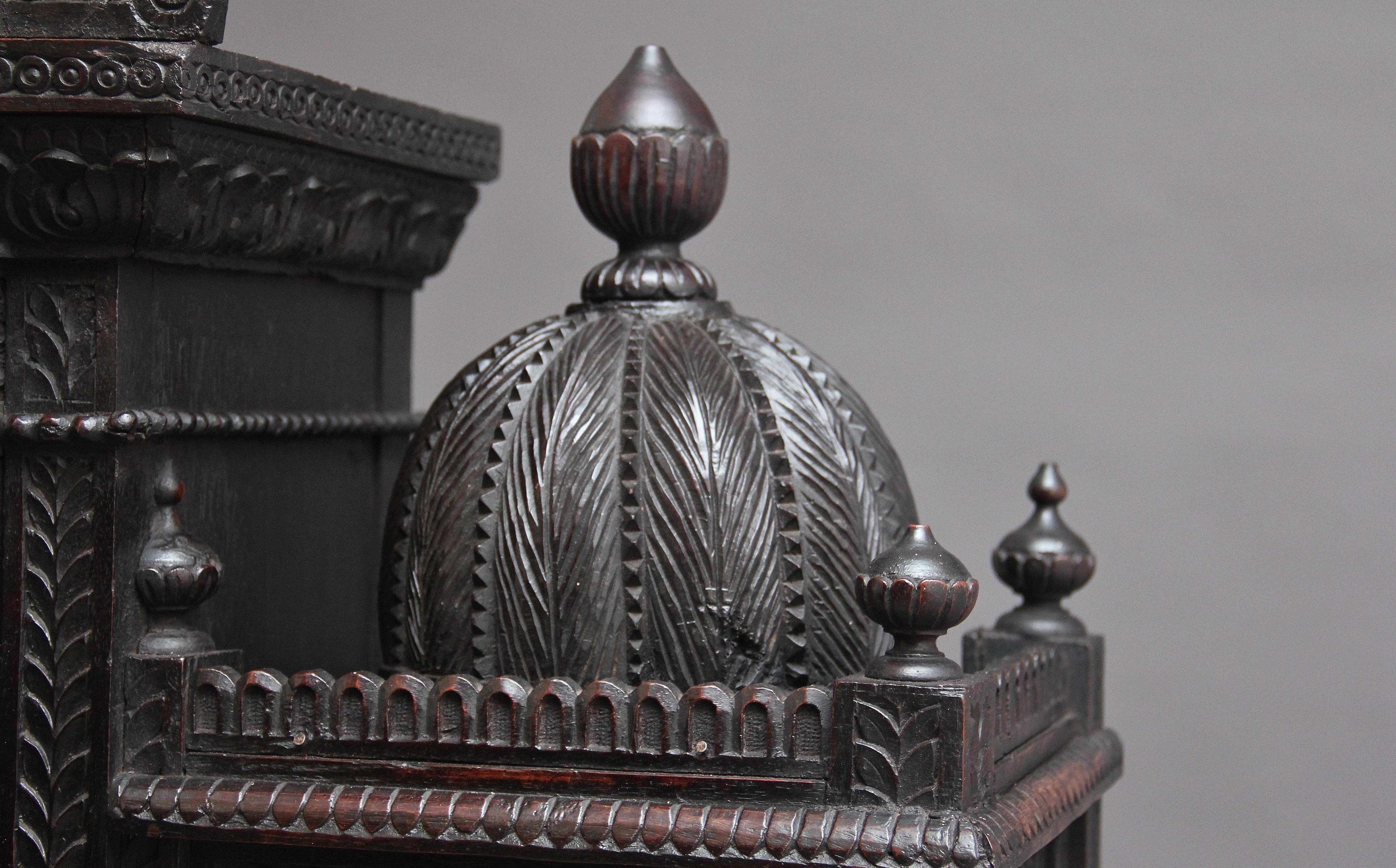 19th Century Carved Anglo, Indian Cabinet 5