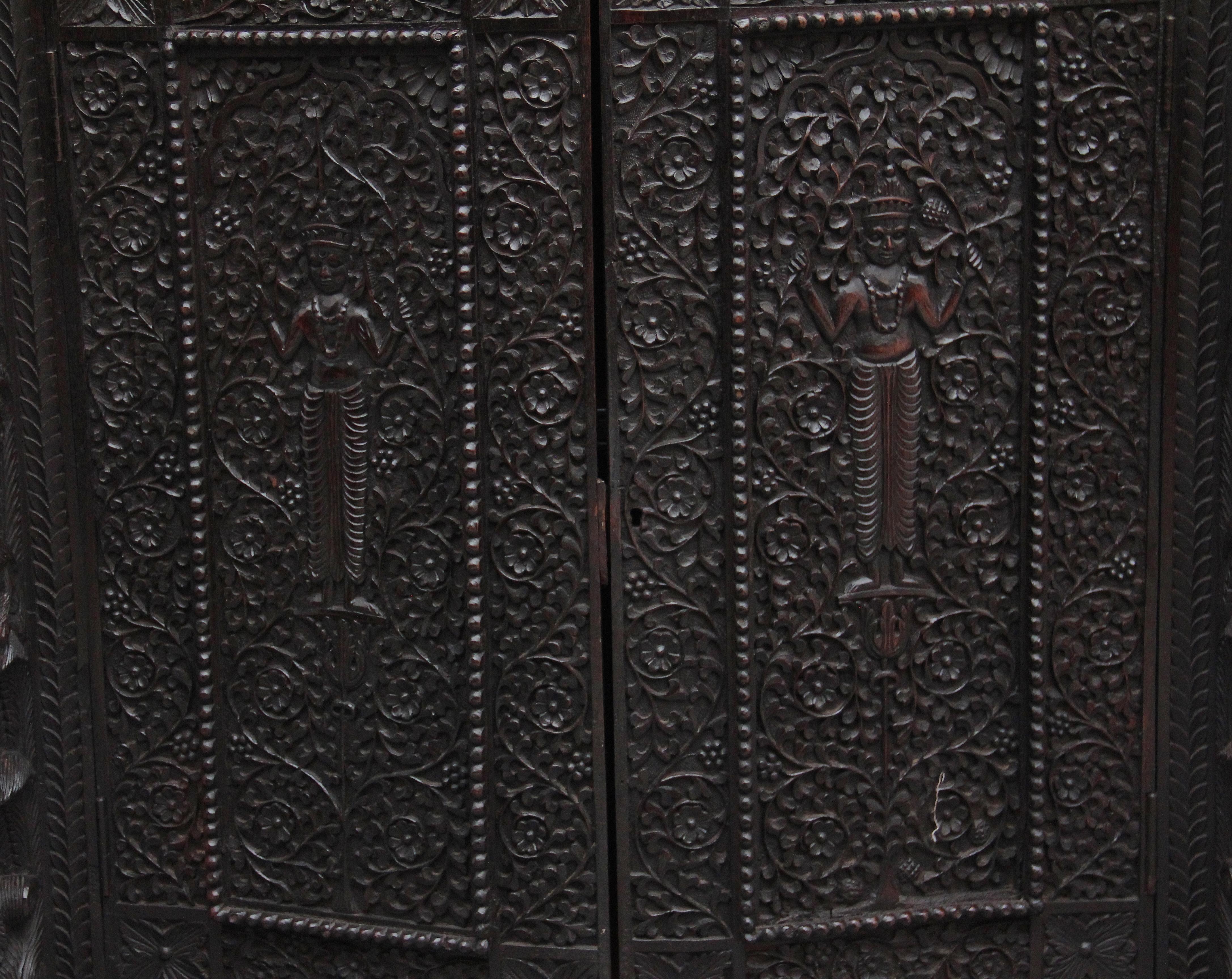 19th Century Carved Anglo, Indian Cabinet 6