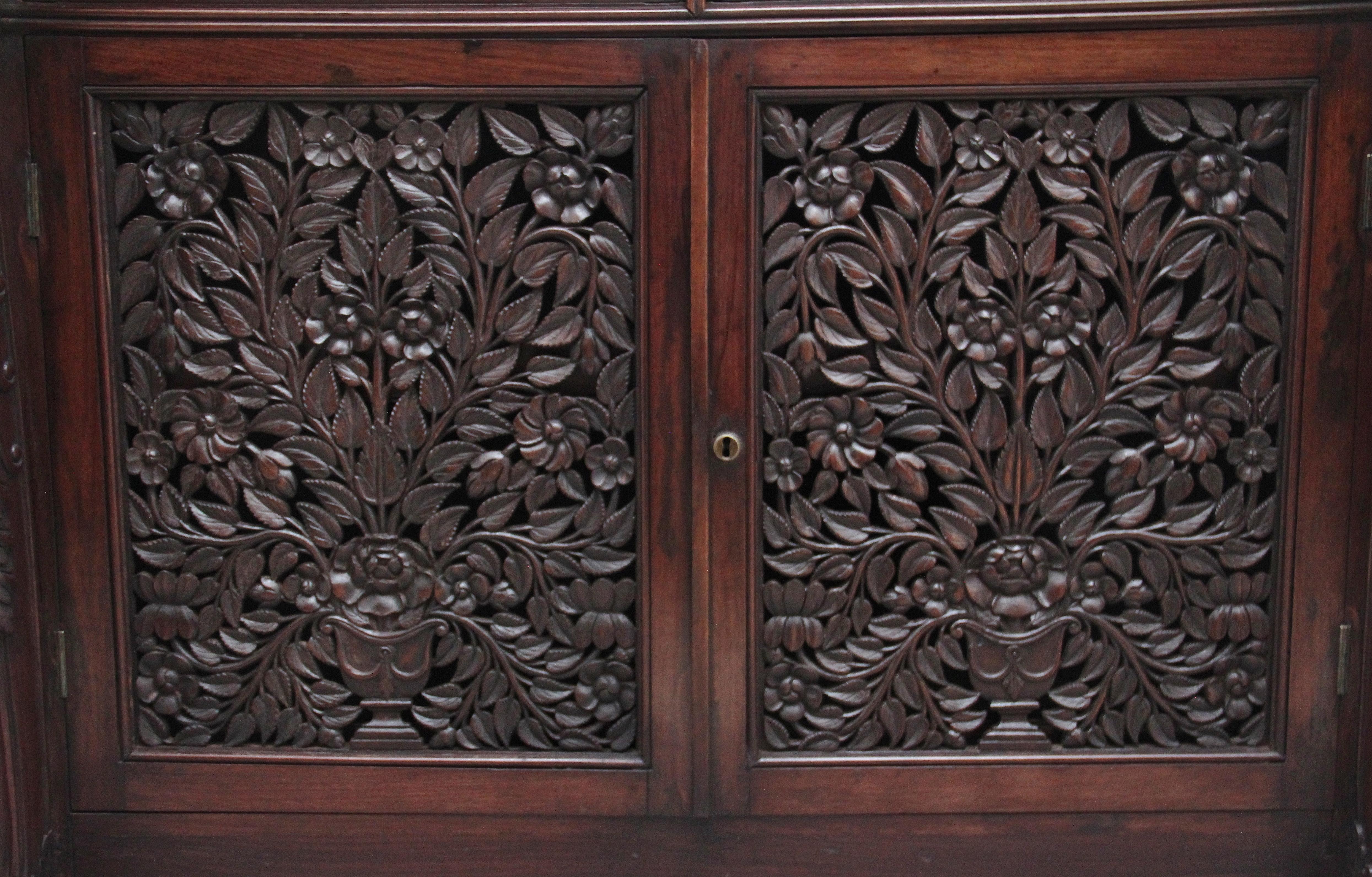 19th Century Carved Anglo Indian Cabinet For Sale 9