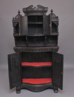 19th Century Carved Anglo, Indian Cabinet