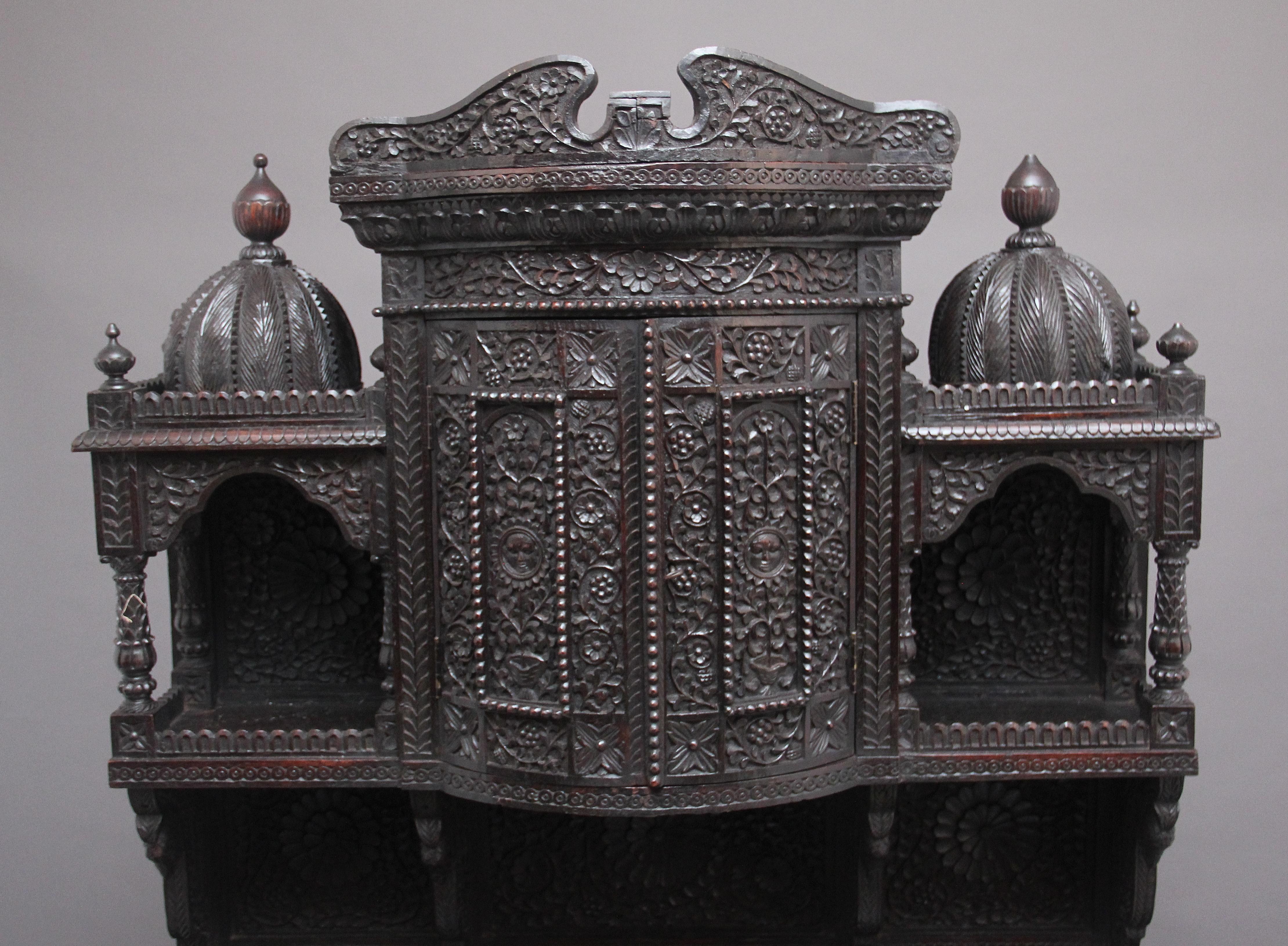 Mid-19th Century 19th Century Carved Anglo, Indian Cabinet