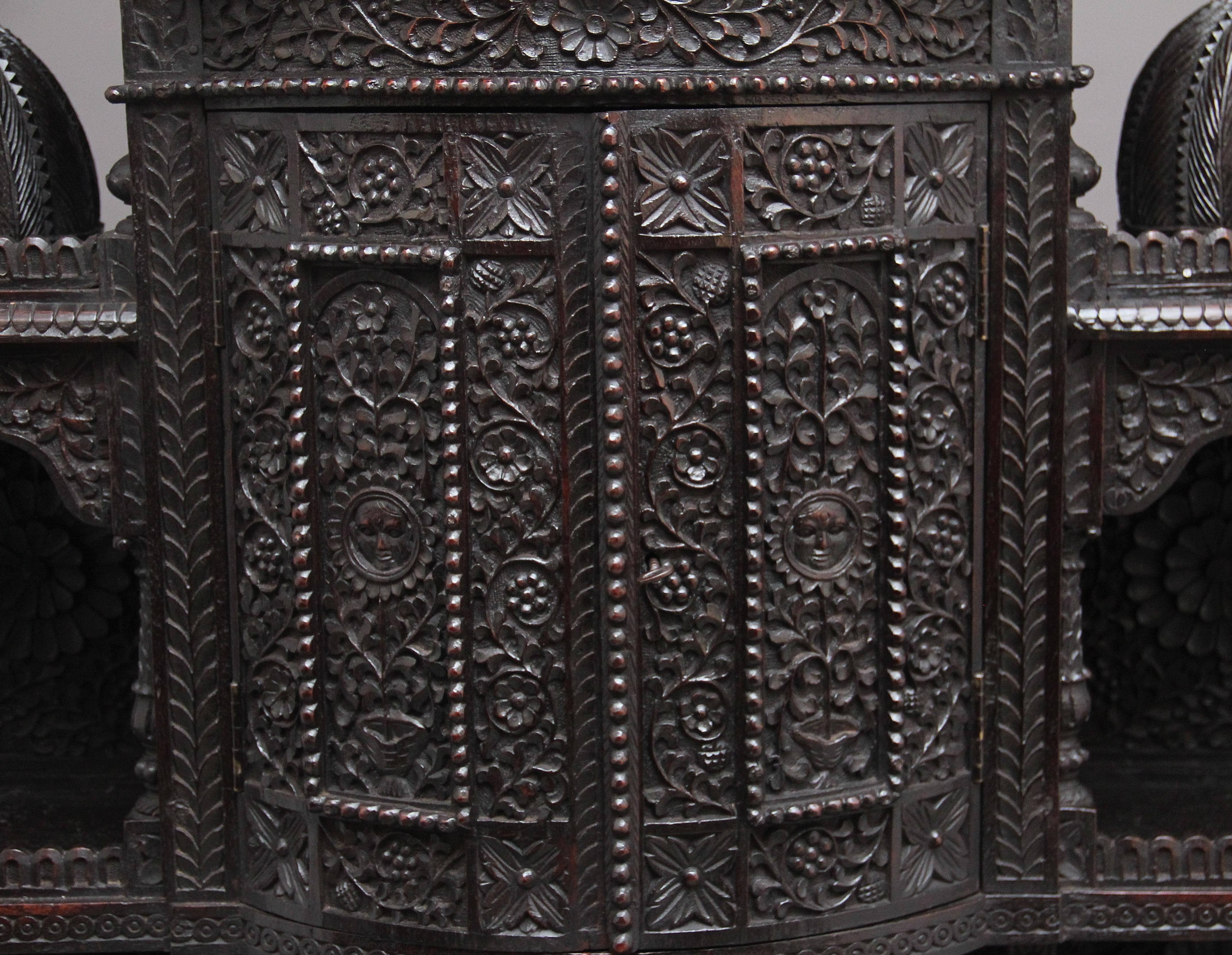 19th Century Carved Anglo, Indian Cabinet 1