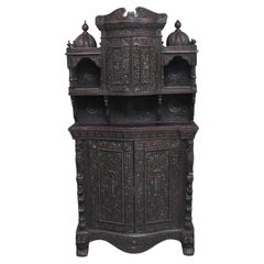 Antique 19th Century Carved Anglo, Indian Cabinet