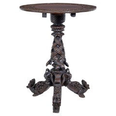 19th Century Carved Anglo Indian Padouk Tilt Top Table