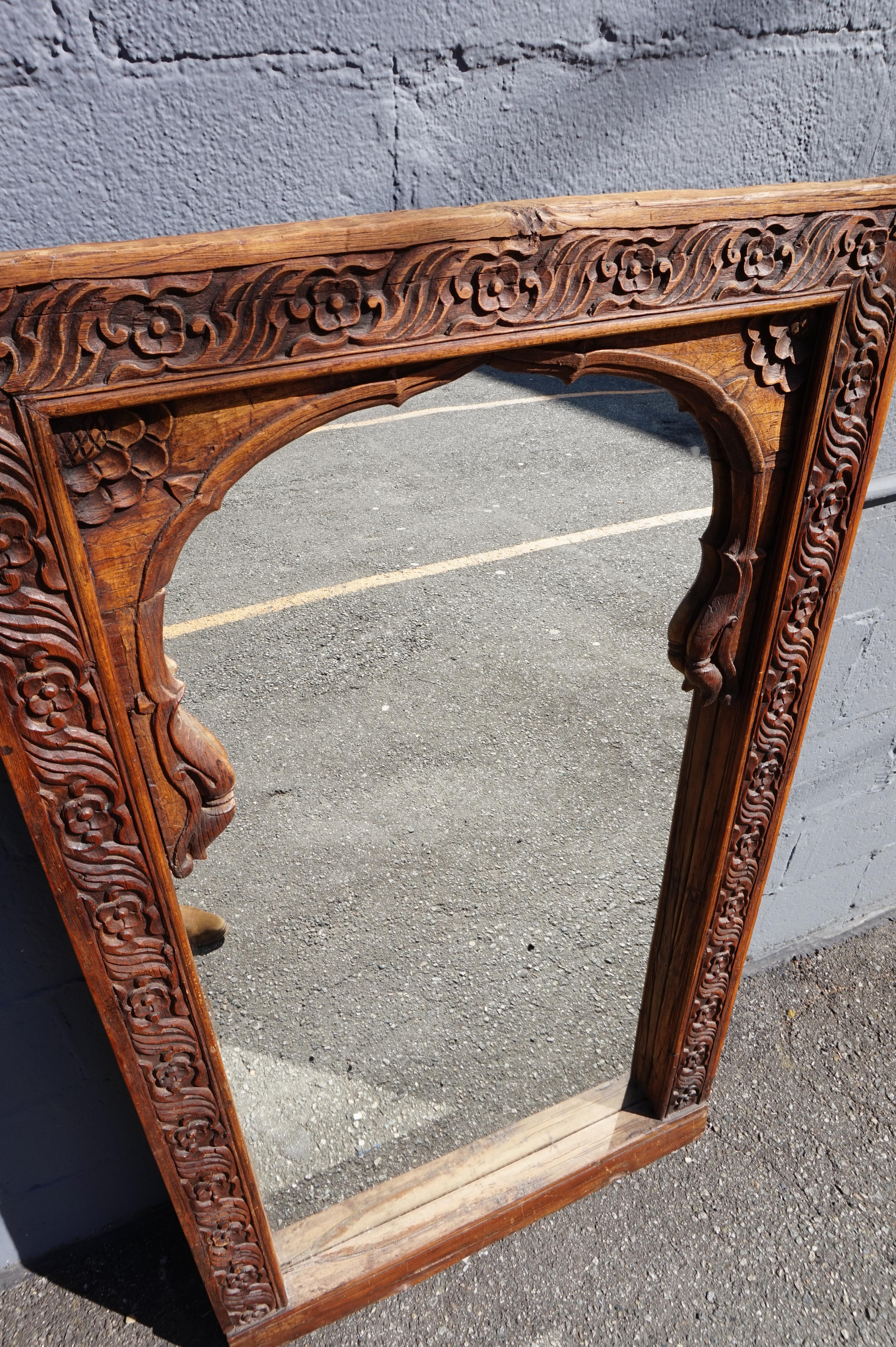 indian carved mirror