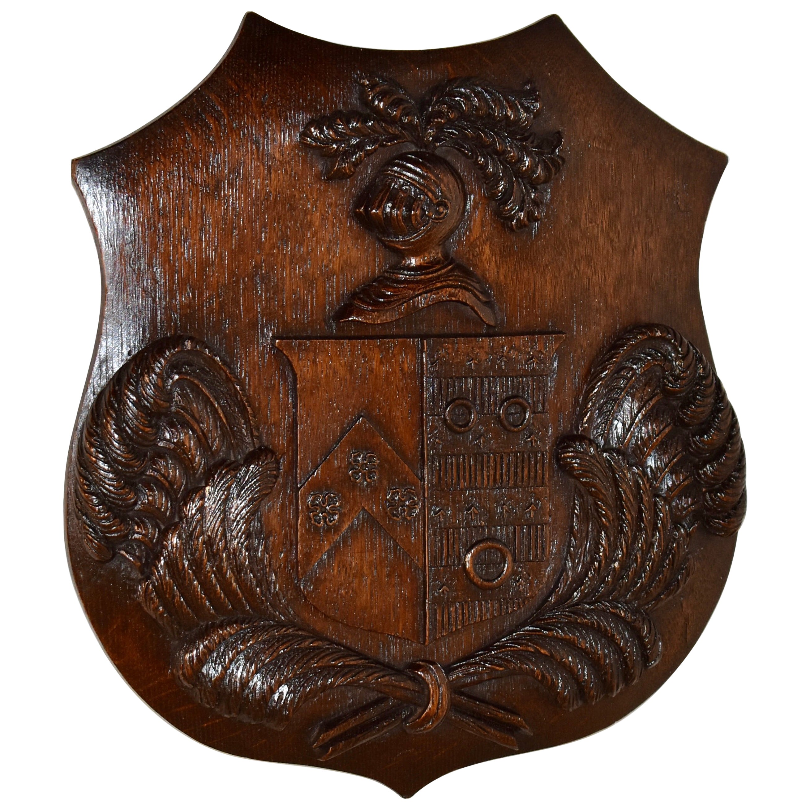 Plaque armoriée sculptée du 19ème siècle en vente