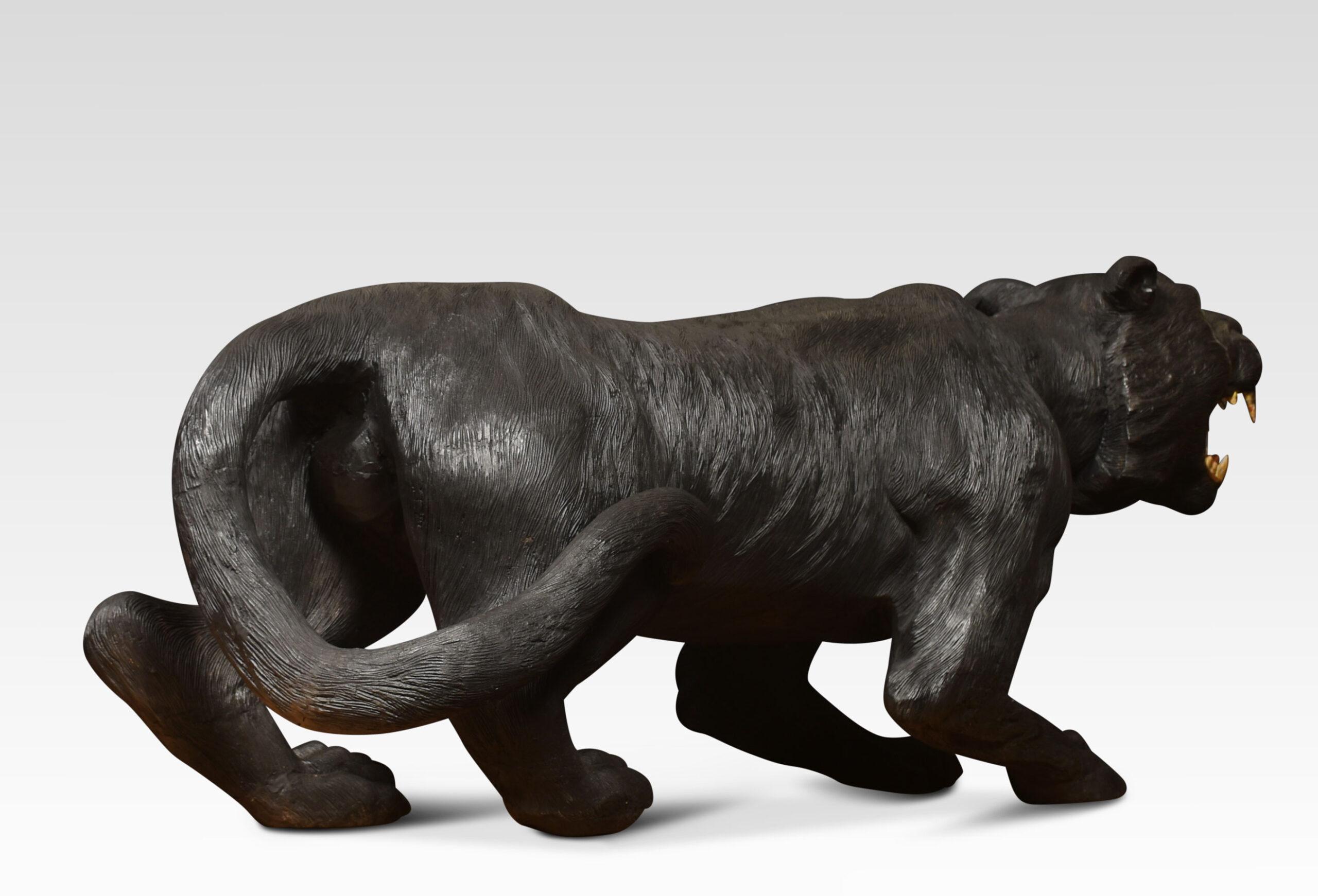19th Century Carved Black Panther For Sale 2