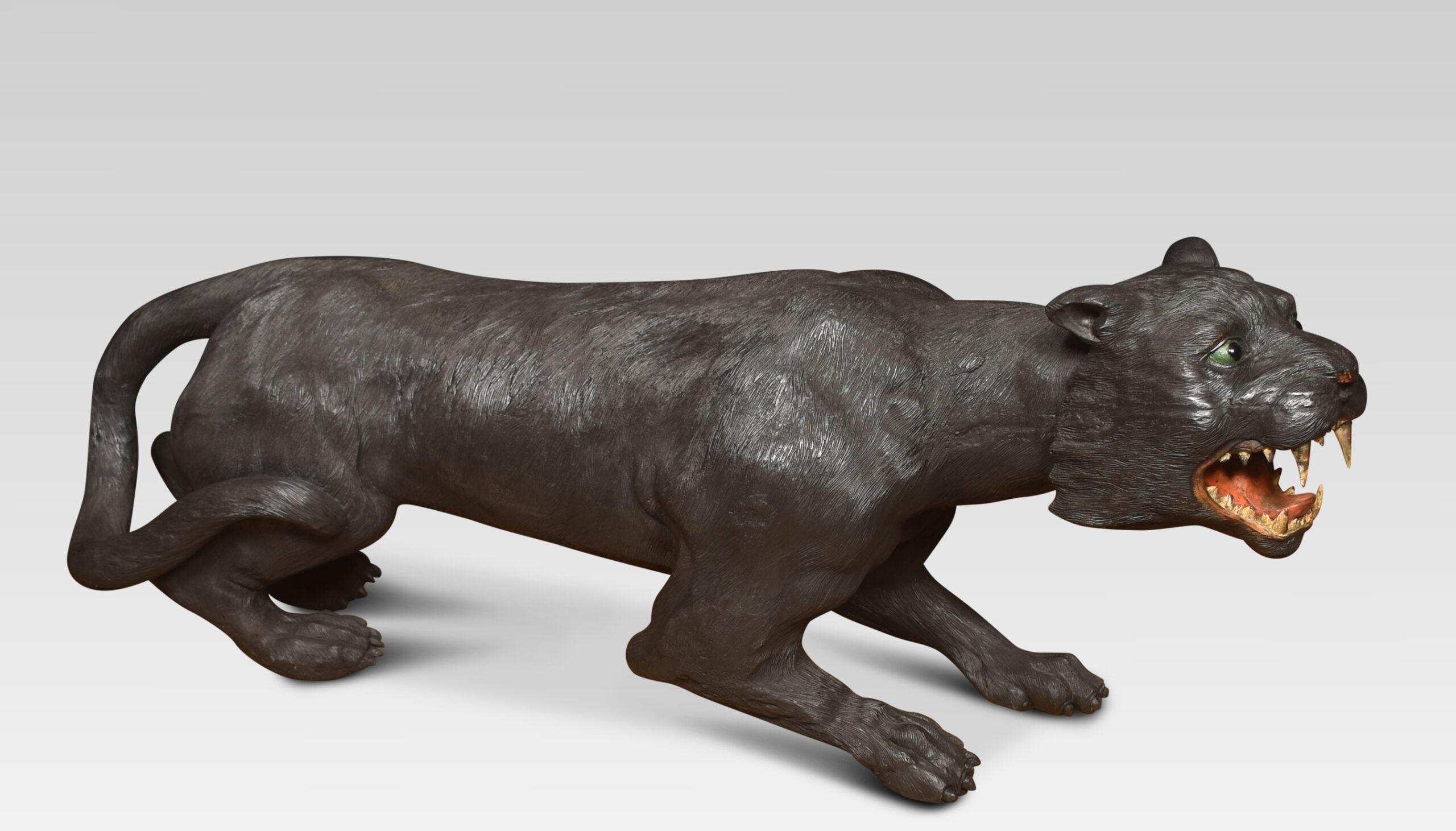 19th Century Carved Black Panther For Sale 3