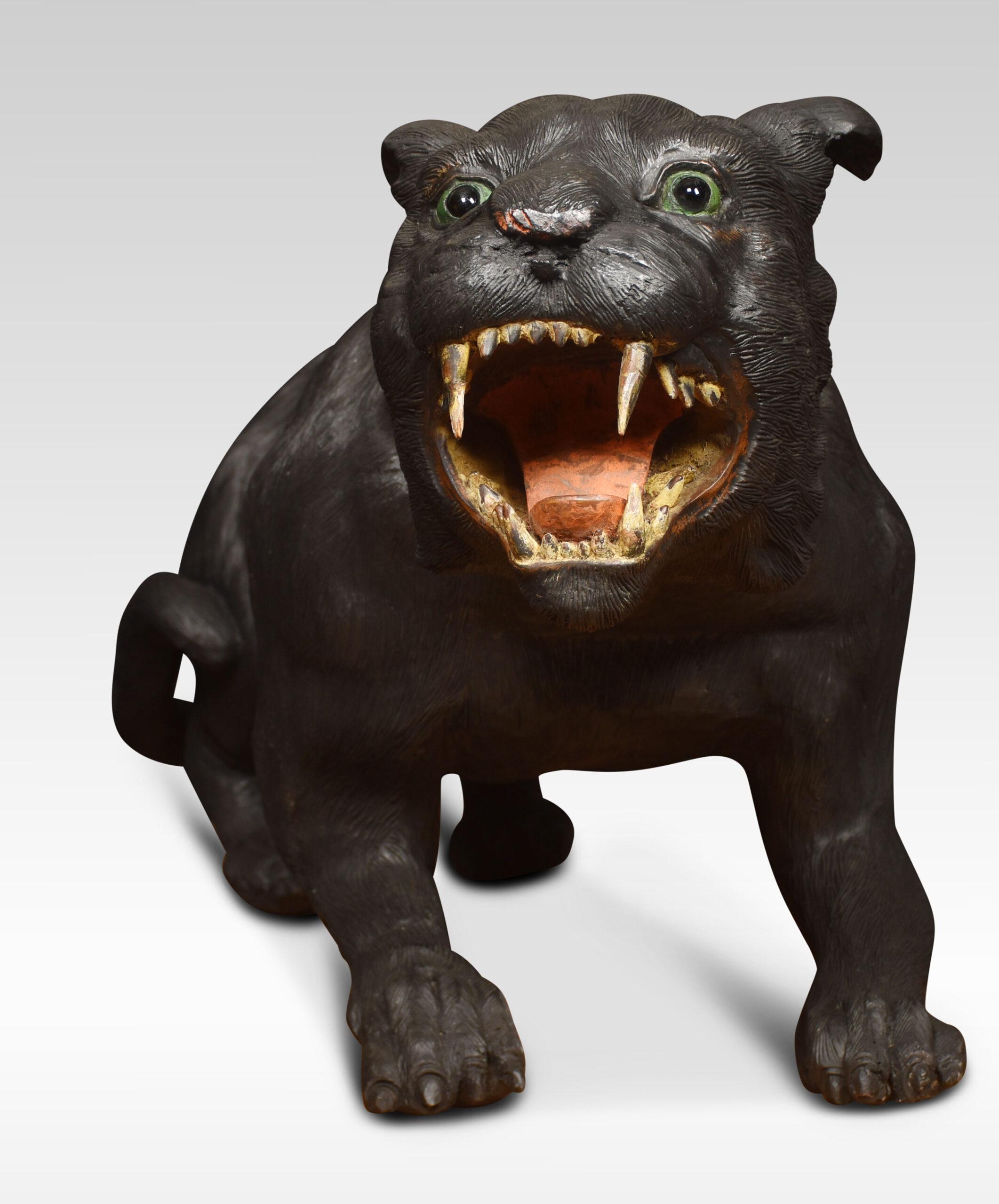British 19th Century Carved Black Panther For Sale