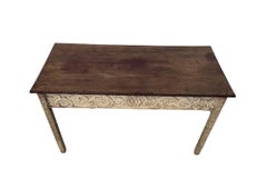 19th Century Carved Bleached Console Table Server