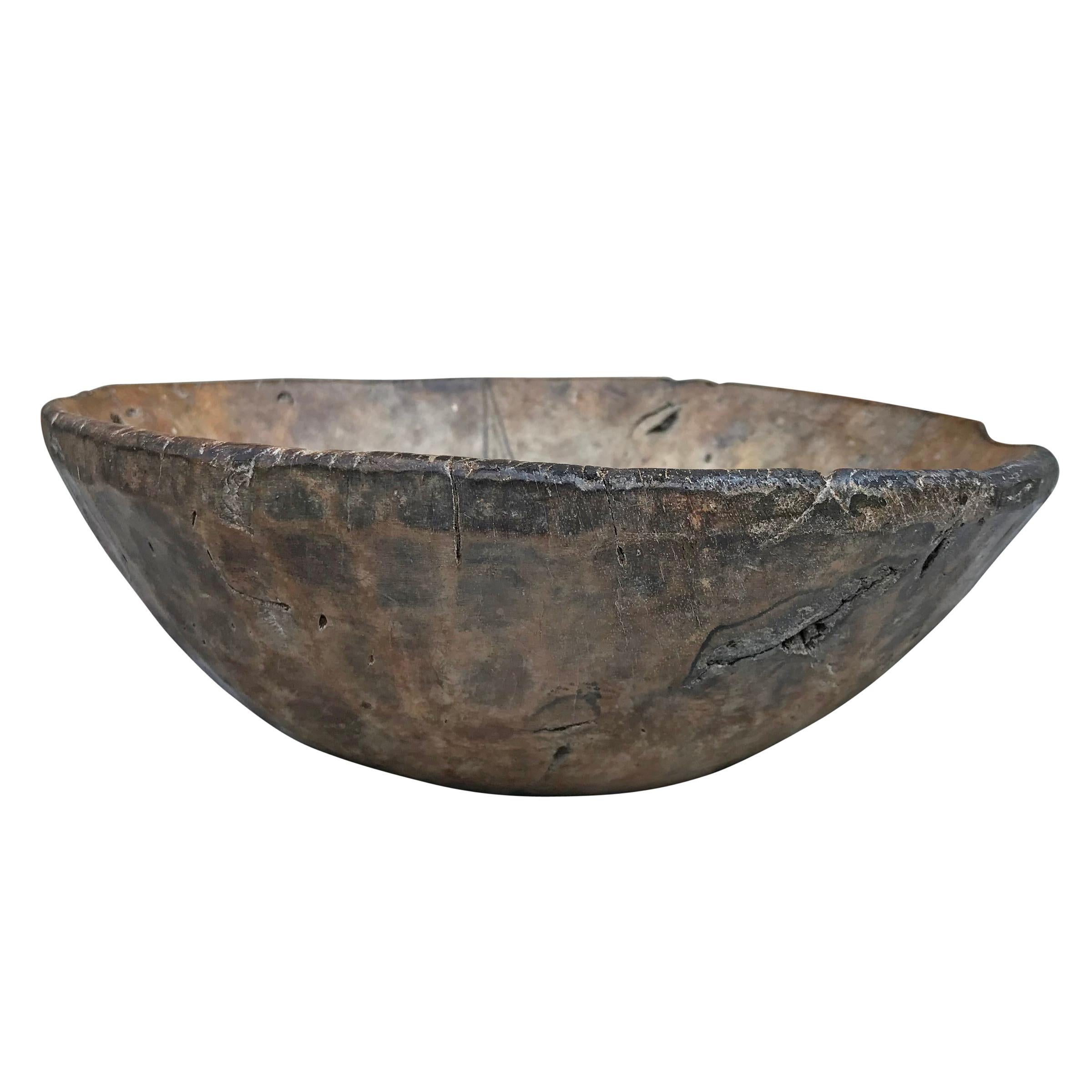 Country 19th Century Carved Burl Bowl