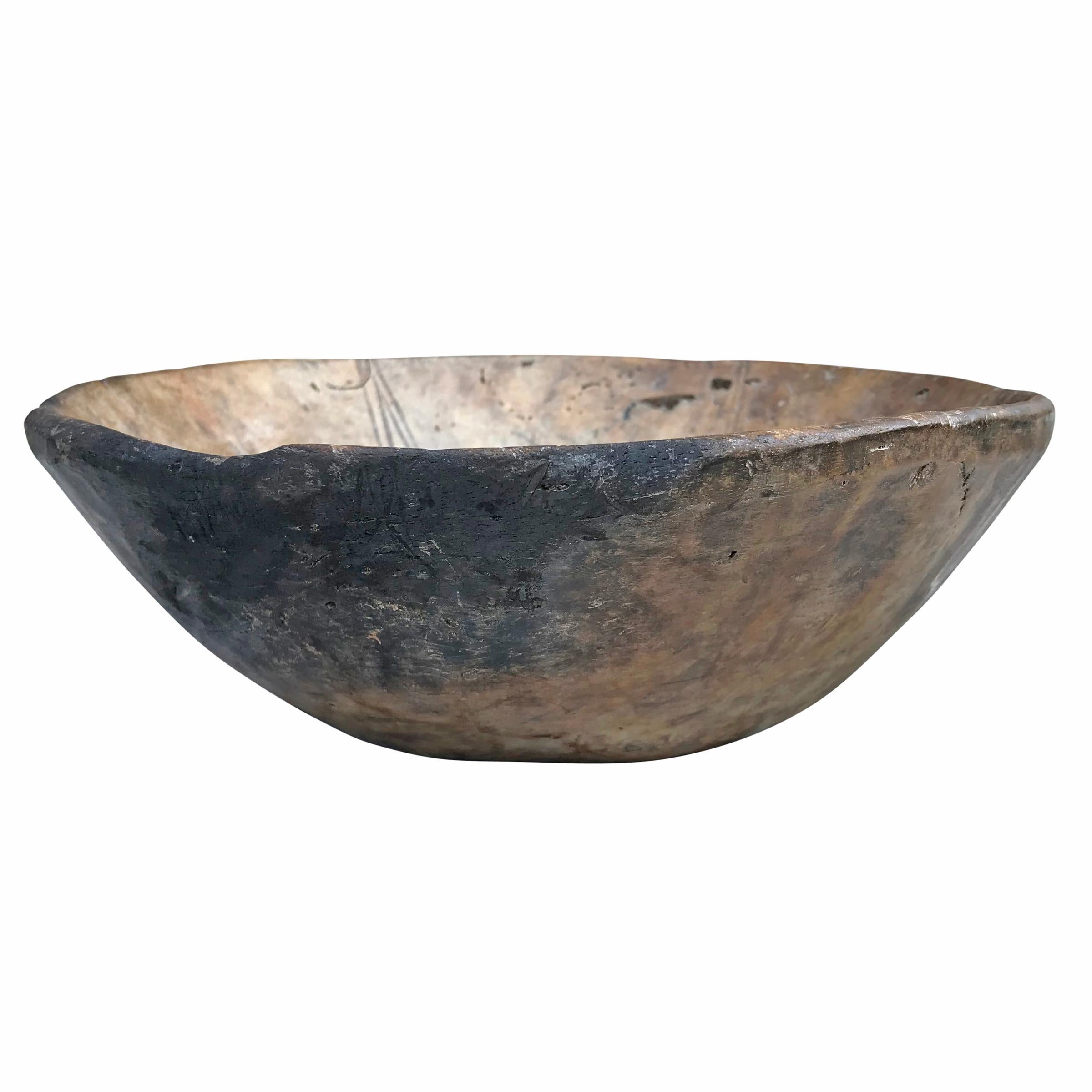 European 19th Century Carved Burl Bowl