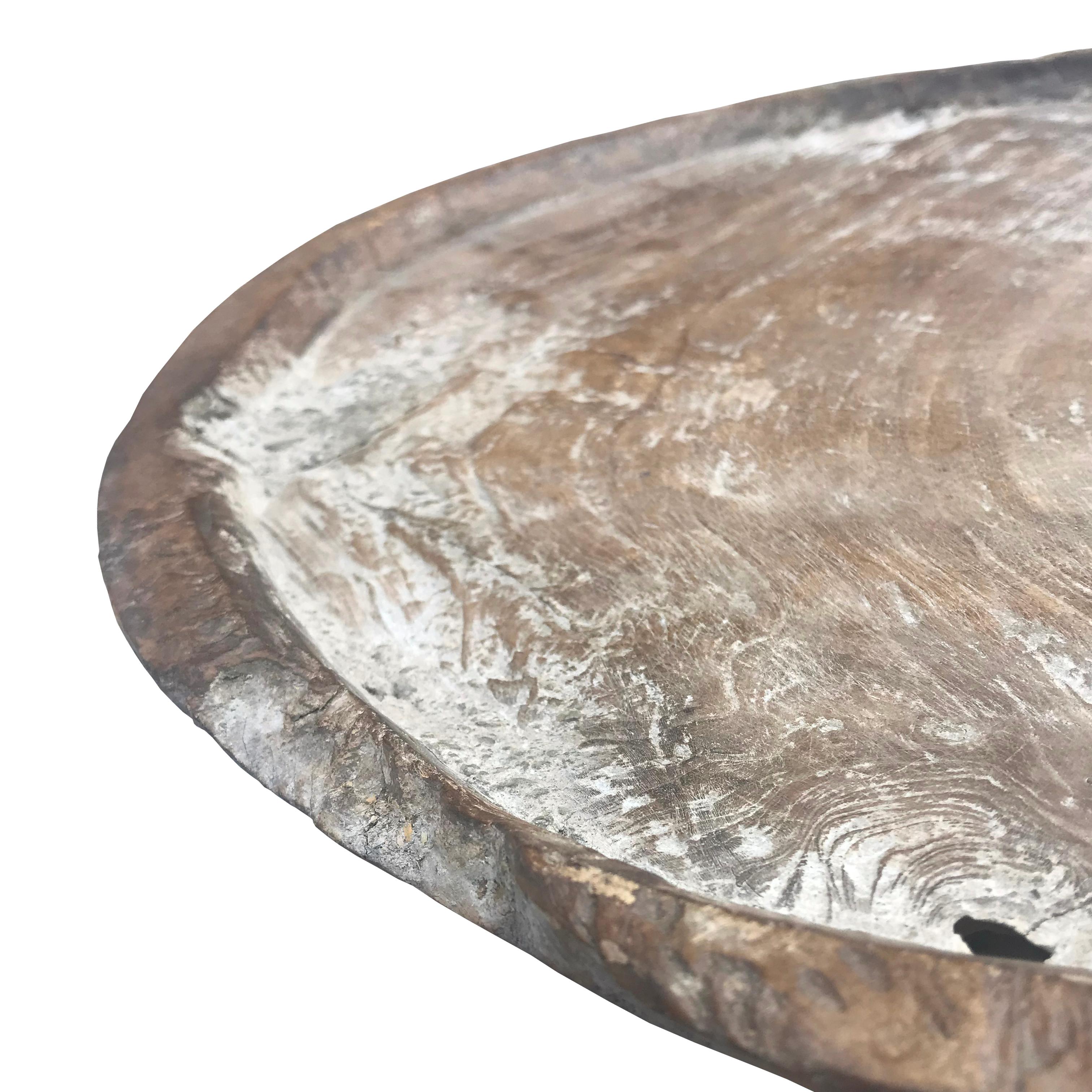 19th Century Carved Burl Wood Tray In Good Condition In Chicago, IL