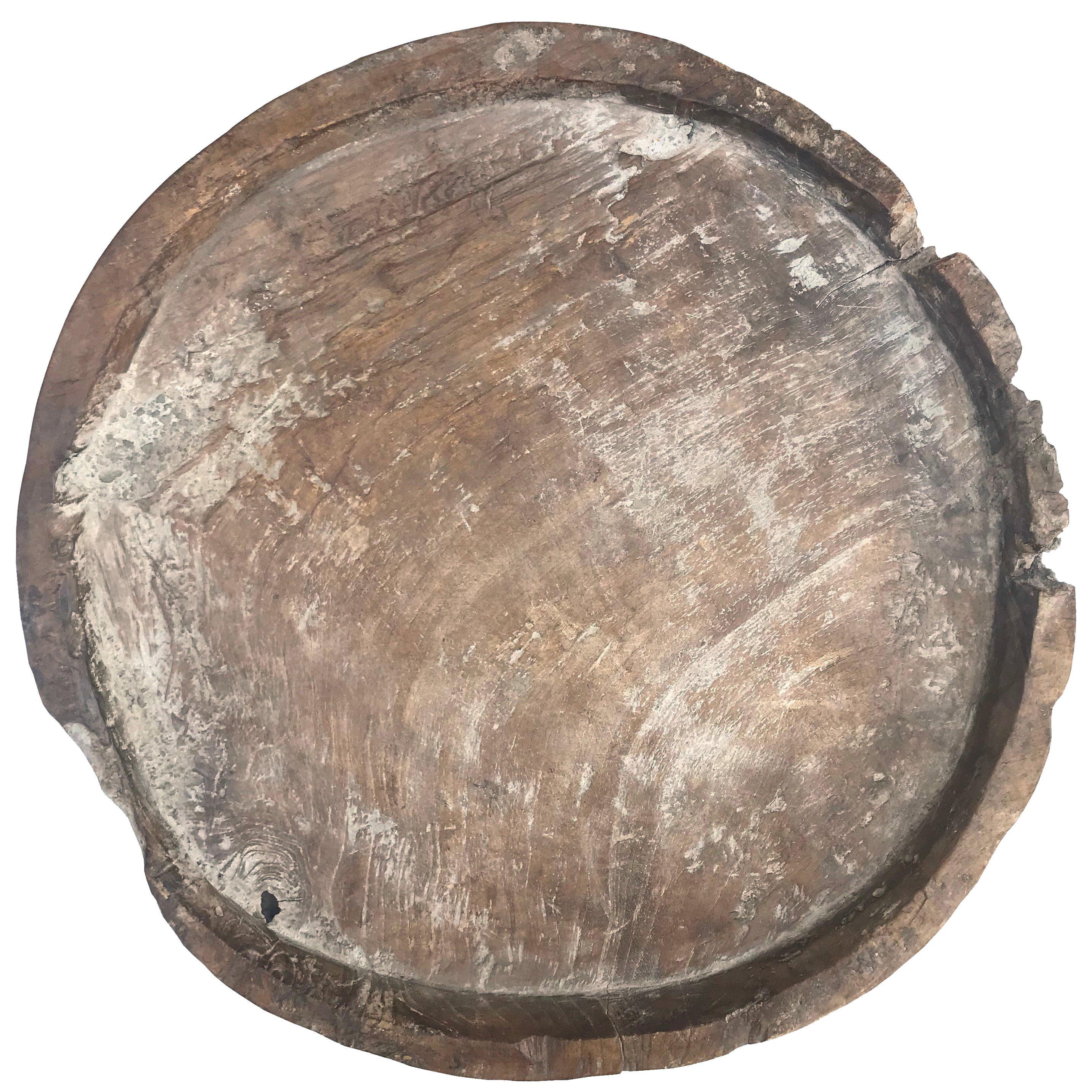 19th Century Carved Burl Wood Tray