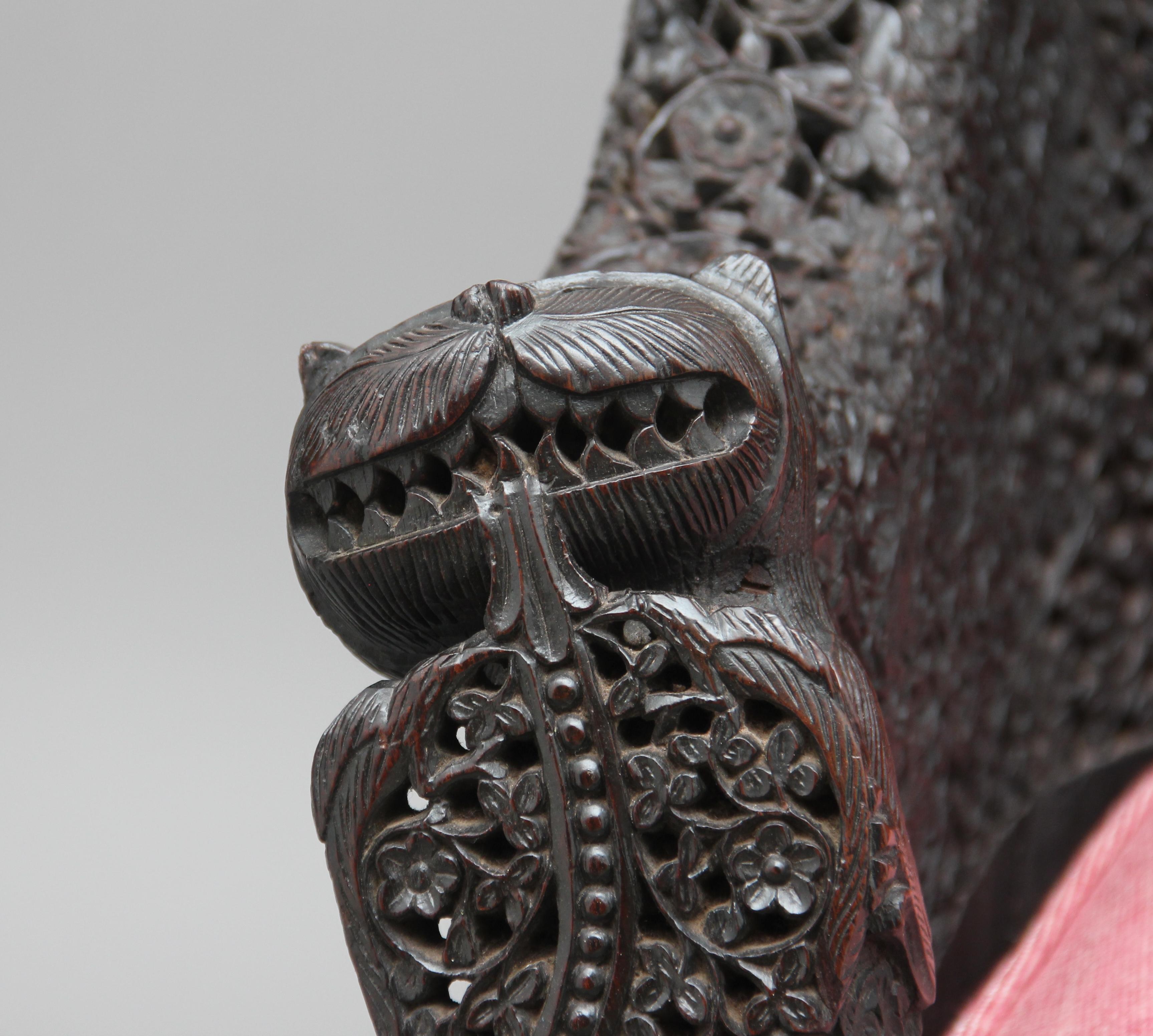 19th Century Carved Burmese Chair 3