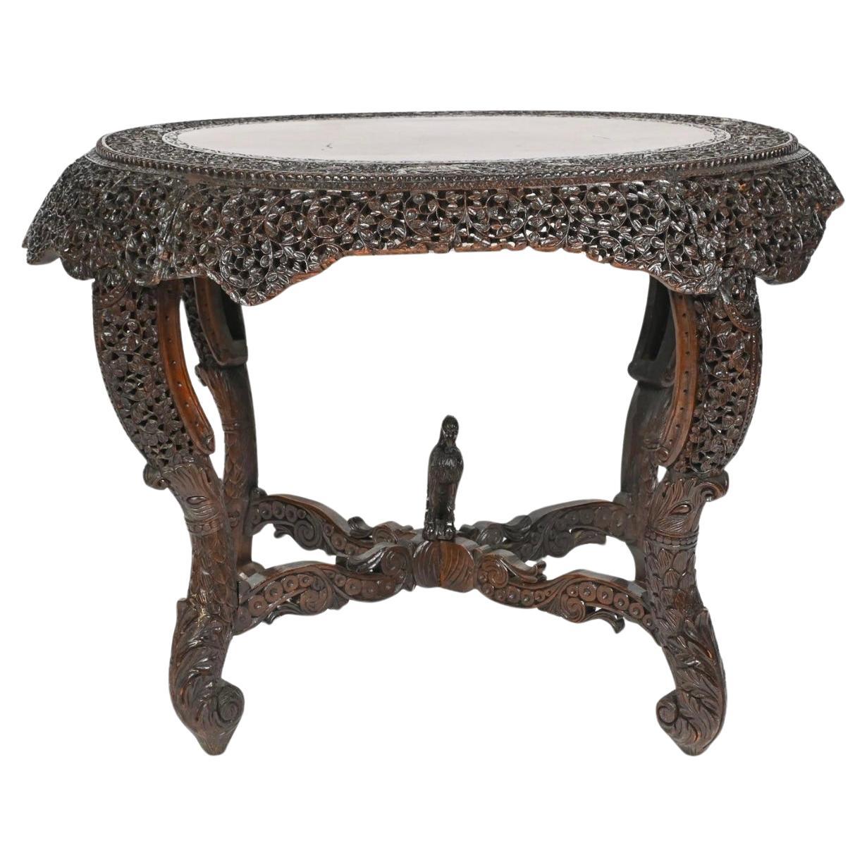 19th Century Carved Burmese Table